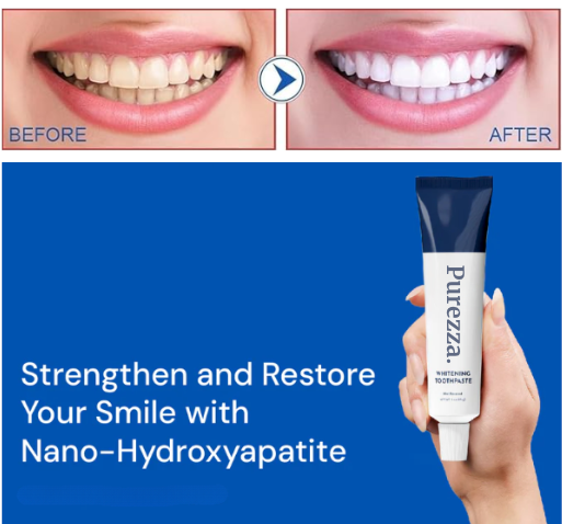 Purezza Whitening Toothpaste – Best teeth whitening paste for removing stains and strengthening enamel